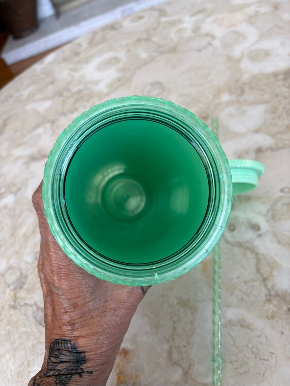 NEW! Starbucks 2024 Summer Mint Jade Jeweled 24oz Venti Tumbler - Picture 7 of 8